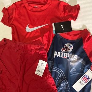 Kids Red and Blue T-Shirts and Shorts Set
